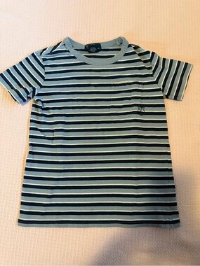 Ralph Lauren Polo Striped Short Sleeve Tee - Light Blue & Navy